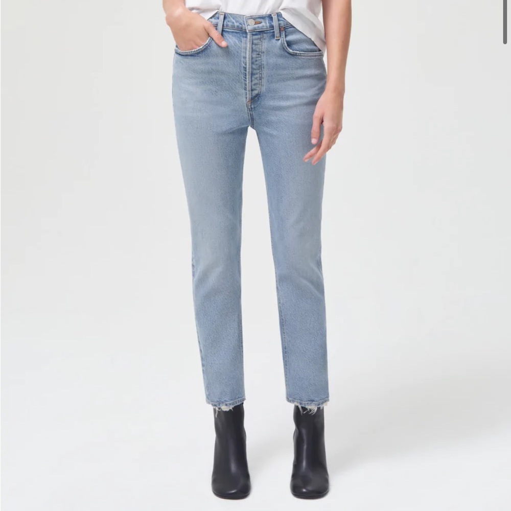 Agolde Riley High Rise Straight Crop Jeans